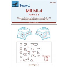 1/72 Mi-4 Canopy Masks for Smer/Kovozavody Prostejov kits