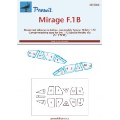 1/72 Mirage F.1 B Canopy Masks for Special Hobby kits