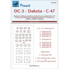 1/72 DC-3 Dakota Canopy Masks for Airfix kits