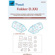 1/72 Fokker D.XXI Canopy Masks for MPM kits