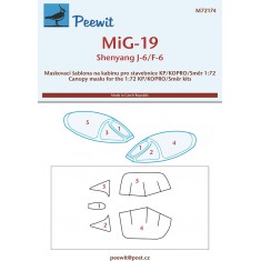 1/72 MiG-19/Shenyang J-6/F-6 Canopy Masks for Kovozavody Prostejov/KP/KOPRO