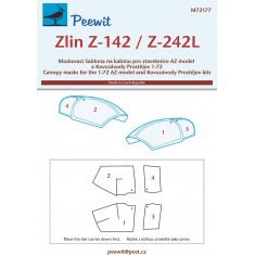 1/72 Zlin Z-242L Canopy Masks for AZ model