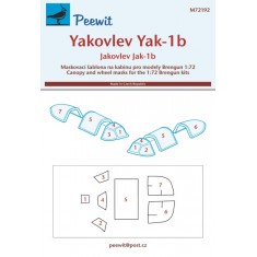 1/72 Jak-1b Canopy Masks for Brengun kits