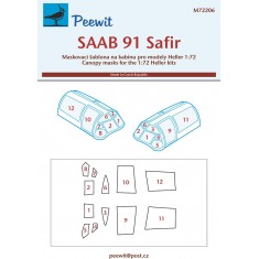 1/72 SAAB 91 Safir Canopy Masks for Heller kits