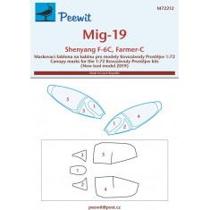 1/72 Mig-19 Canopy Masks for Kovozavody Prostejov kits