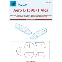 1/72 L-159B/T Alca Canopy Masks for Kovozavody Prostejov kits