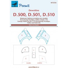 1/72 Dewoitine D.500 D.501 D.510 Canopy Masks for Kovozavody Prostejov/ Smer
