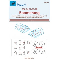 1/72 CAC CA-19 Boomerang Canopy Masks for Special Hobby kits