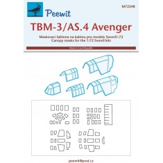 1/72 TBM-3S/AS.4 Avenger Canopy Masks for Sword kits