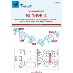 1/72 Messerschmitt Bf 109E-4 Canopy Masks for Special Hobby kits
