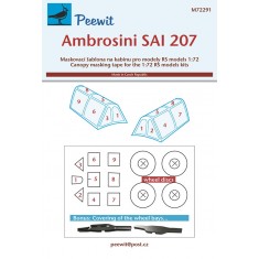 1/72 Ambrosini SAI 207 Canopy Masks for RS kits