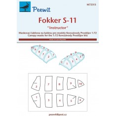 1/72 Fokker S-11 Canopy Masks for Kovozavody Prostejov kits