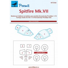 1/72 Spitfire Mk.VII Canopy Masks for Kovozavody Prostejov kits