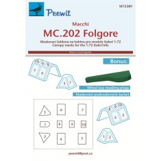 1/72 Macchi MC.202 Folgore Fighter Canopy Masks for Italeri Kit