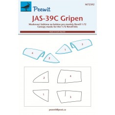1/72 Saab JAS 39C Gripen Canopy Masking for Revell Kit