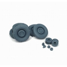 1/35 US Willys Jeep Road Wheels with Snow Chains (Weighted)