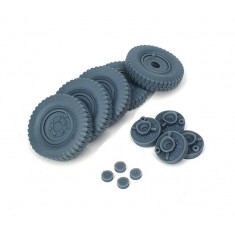 1/35 Sd.Kfz. 222 Early Road Wheels with Spare Wheel (Weighted) Type 1 for HobbyBoss Kit