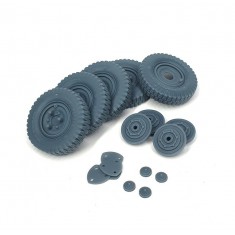 1/35 Sd.Kfz. 222 Late Road Wheels with Spare Wheel (Weighted) Type 1 for Tamiya Kit