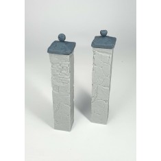 1/35 Primed Brick Pillars - Heavy Cracked (2pcs)