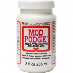 Waterbased Top Coat Finish - Mod Podge Mega Glitter #Hologram (8oz/236ml)