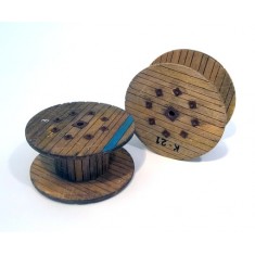 1/35 Big Cable Reels (Laser Carved Wooden Parts+Paper+Resin)
