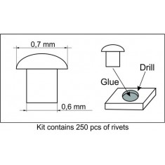 1/35 Rivets No.3 (Top Diameter: 0.7 mm, Bottom Diameter: 0.6 mm, 250pcs)