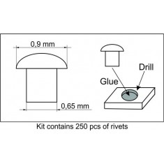 1/35 Rivets No.8 (Top Diameter: 0.9 mm, Bottom Diameter: 0.65 mm, 250pcs)