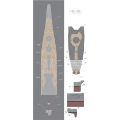 1/350 USS BB-62 New Jersey 1982 Wooden Deck Set &Dry Transfer for Tamiya