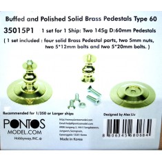 Buffed and Polished Solid Brass Pedestals Type 60