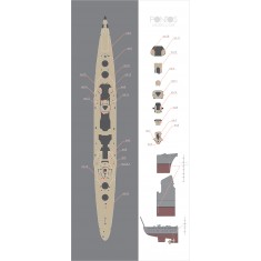 1/350 DKM Prinz Eugen Wooden Deck Set & Dry Transfer for Trumpeter kit