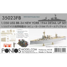 1/350 USS BB-34 New York 1944 Detail set (Deck Blue) for Trumpeter #05339