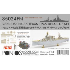 1/350 USS BB-35 Texas 1945 Detail Set (Teak Tone Deck) for Trumpeter #05340