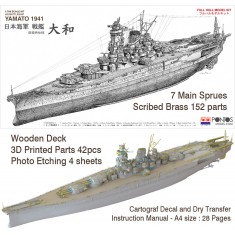 1/700 IJN Battleship Yamato 1941 Full Hull Kit