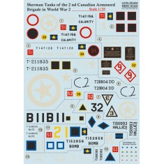 1/35 Wet Decals - WWII Sherman Tanks of The Second Canadian Armoured Brigade