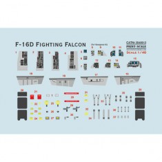 3D Decal for 1/48 General Dynamics F-16D Fighting Falcon Instrumental Panel for Hasegawa kits