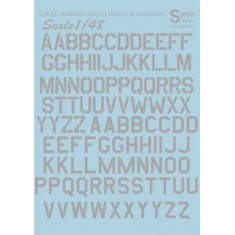 1/48 USAF Modern Stencil Letters and Numbers - Grey (1.5 leaf Decals)