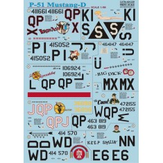 1/48 P-51D Mustang (complete set, 2 leaf) Decals