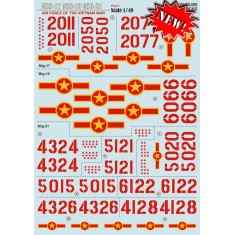 1/48 Wet Decals - Air Force of The Vietnam War MiG-17/MiG-19/MiG-21 Part 1 (1 sheet)