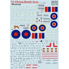 1/48 V1 Flying Bomb Aces Mustang Decals 
