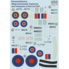 1/48 Personal Storm Wings Commander Typhoon and Tempests of the 2nd TAF. Decal Part 1