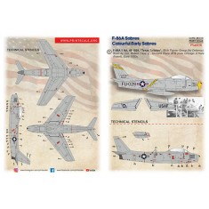 1/48 F-86A Colourful Early Sabres Decal Part 6 - 5 NA, 49 1028 Texas Tailpipe