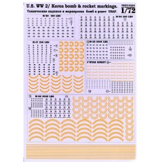 1/72 WWII / Korean War US Bomb & Rocket Markings