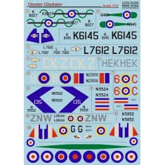 1/72 Gloster Gladiator (Part 1) Decals