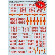 1/72 North Vietnamese MIGs of the Vietnam War Decals