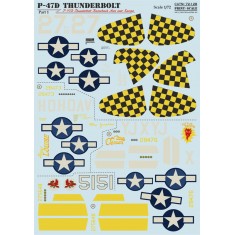 1/72 P-47D Thunderbolt Razorback Aces over Europe Decals