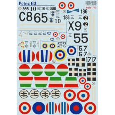 1/72 Wet Decals - Potez 63 (1 sheet)