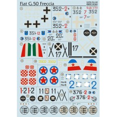 1/72 Wet Decals - Fiat G.50 Freccia (1 sheet)