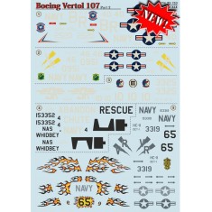 1/72 Wet Decals - Boeing-Vertol 107 Part 2 The Complete Set 1.5 Leaf (2 sheets)