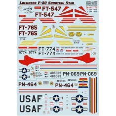1/72 Wet Decals - Lockheed F-80 Shooting Star