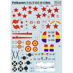 1/72 Wet Decals - Polikarpov I-15 / I-152 (I-15bis) 